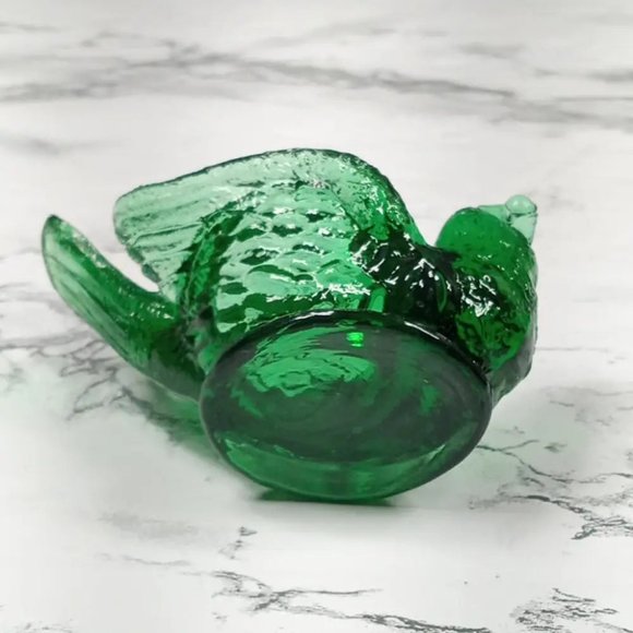 Degenhart Glass Bird & Berry Trinket Paperweight Open Salt Vtg - Picture 6 of 8